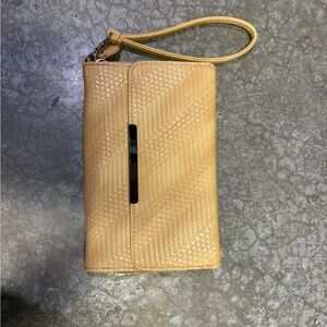 Elegant Tan Clutch Wristlet